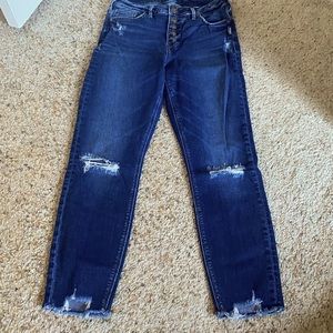 Silver cropped jeans